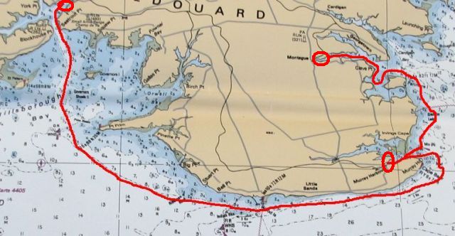 Route from Montague to Murray Harbour to Charlottetown