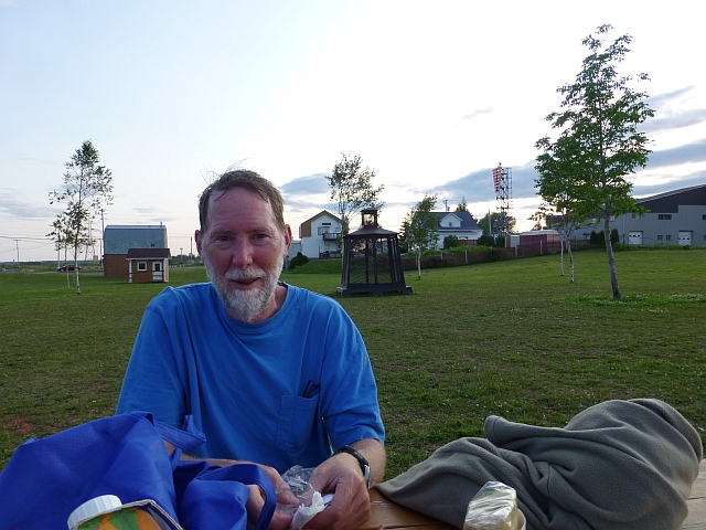 Eating dinner in the park in Chandler