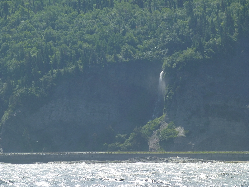 Waterfall blown away by the wind